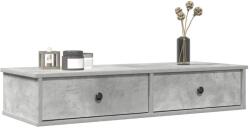 Betonszürke szerelt fa falipolc fiókokkal 100 x 37, 5 x 19 cm (284341)