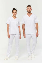 Designed To Work Uniszex Designed To Work WK504 Short Sleeve Cotton Tunic -S, White