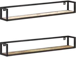 2 db tömör újrahasznosított fa fali polc 120 cm (50523)