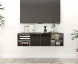  Fekete forgácslap fali polc 102 x 30 x 29 cm