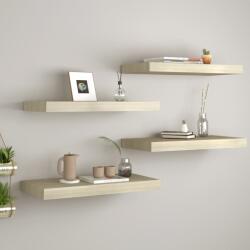 4 db tölgyszínű mdf lebegő fali polc 50 x 23 x 3, 8 cm (29809)
