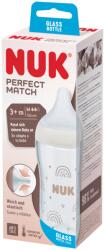 Nuk Biberon din sticla Perfect Match, tetina marimea M, 230ml, Nuk