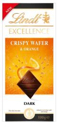 Lindt Excellence étcsokoládé ropogós ostya darabokkal és narancslé-zselé darabokkal 100 g - bevasarlas