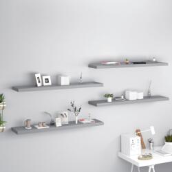 4 db szürke mdf fali polc 120 x 23, 5 x 3, 8 cm (29800)