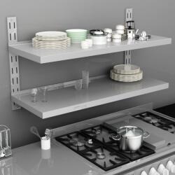  Kétszintes rozsdamentes acél falra szerelhető fali polc 120 x 30 cm