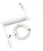 KEYCHRON Coiled Aviator USB-C -> USB-C M/M Adatkábel 1.36m Fehér - 90°/Egyenes CAB-9