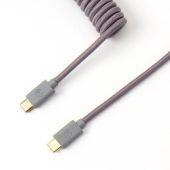 KEYCHRON Coiled Aviator USB-C M/M Adatkábel - 0.9m Szürke (+USB-C - USB-A adapter) CAB-G