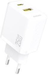 Dudao A26T GaN 25W USB-A, USB-C Töltő - Fehér (Dudao-A26T-W)