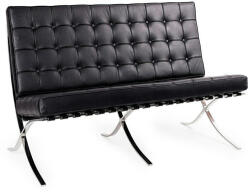 King Home Barcelon Prestige Plus Kétszemélyes Bőrkanapé Fekete (KHM-KH1501100134)