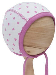 Scamp Újszülött sapka 56 -os - Rózsaszín szívecskés