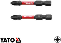 TOYA YT-78044 Impact ütvecsavarozó bit S2, 1/4" - PZ2 x 50 mm (2 darab) (YT-78044)