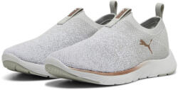 PUMA Softride Remi Slip-on Knit női futócipő PUMA Ash Gray White Rose Gold Metallic fehér|mályva|szürke|sárga