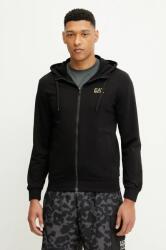 Giorgio Armani pamut melegítőfelső fekete, férfi, nyomott mintás, kapucnis, PJVRZ. 8NPM33 - fekete L - answear - 31 990 Ft