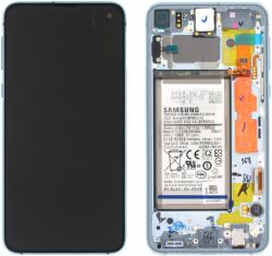 Samsung GH82-18843A Gyári Samsung Galaxy S10e LCD kijelző érintővel, Kék (Prism Blue) kerettel, előlap, akkumlátorral (GH82-18843A)
