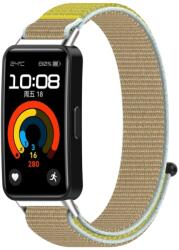 NYLON Cserélhető szíj Huawei Band 10 / Band 9 / Band 8 barna-sárga