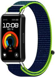 NYLON Cserélhető szíj Huawei Band 10 / Band 9 / Band 8 kék-zöld