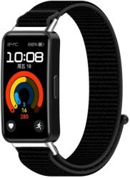 NYLON Cserélhető szíj Huawei Band 10 / Band 9 / Band 8 fekete