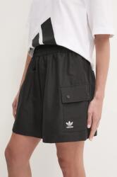 adidas Originals rövidnadrág Essential női, fekete, sima, magas derekú, JD1514 - fekete S