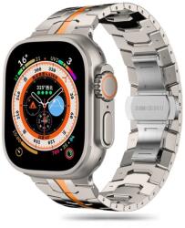 Tech-Protect STAINLESS LINE rozsdamentes acél óraszíj Titán / Narancs, Apple Watch 42mm (S1-S3) / 44mm / 45mm / 46mm / 49mm készülékhez - domshop
