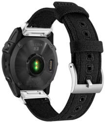 Ricardo Nylon Strap 26mm (pentru Garmin Fenix 8/7X/6X (51mm), Tactix etc. ), negru V5, QuickFit