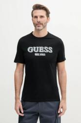 Guess pamut póló fekete, férfi, nyomott mintás, M5GI07 I3Z14 - fekete S