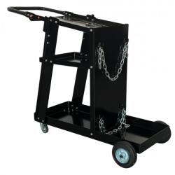 Carucior pentru aparat de sudura si accesorii, Vivatechnix VMD-1080, Otel, roti cu rulmenti, max 75 kg, 3 niveluri (VMD-1080)