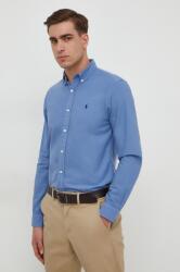 Ralph Lauren pamut ing férfi, legombolt galléros, slim - kék L