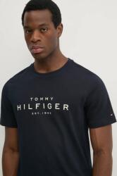 Tommy Hilfiger pamut póló sötétkék, férfi, nyomott mintás, MW0MW37448 - sötétkék S