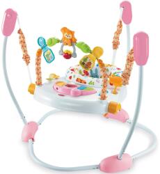 WePro Store Baby jumper Activity Centerrel, állítható magasságú, 360 fokban forgatható ülés, hangok, fények és vonzó kiegészítők, ideális 6 hónaposnál idősebb babák számára, rózsaszín (DF-160)