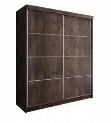  TOP PLUS B-25 Tolóajtós Szekrény 200x200x62 - Sötét hamu (BARCELONA PLUS B-25 200 Jesion)