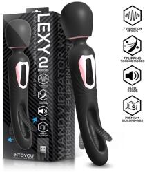 INTOYOU Lexy Vibrating Wand with Internal Flipping Tongue Black Vibrator