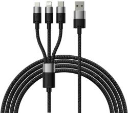 Baseus StarSpeed 3v1 Fast Charging Datový Kabel USB-A - USB-C/Lighting/MicroUSB 20W 3.5A 1.2m Black