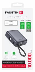 SWISSTEN Powerbanka 10000 mAh s USB-C a Lightning káblom - Vesmírna šedá