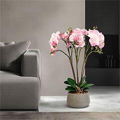 Műnövény dekoráció - cserepes orchidea, rózsaszín (58 cm) (11900A)