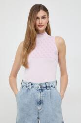 Guess top LISE női, félgarbó nyakú, bézs, W3YR26 Z37K0 - rózsaszín M