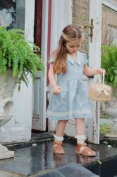 Konges Sløjd gyerek pamutruha CELEBRATION ALLIE SAILOR DRESS GOTS mini, harang alakú, KS103567 - kék 110-116