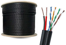 Safer Cablu de retea UTP Cat5e cu alimentare 2x0.75mm, Cupru, 305 metri, Safer, SAF-UTPCU-CAT5E+POWER-305M (SAF-UTPCU-CAT5E+POWER-305M)