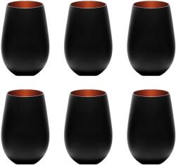  Pahare - colorat, Elements, Set de 6, negru-bronz bicolor, 456 ml Pahar
