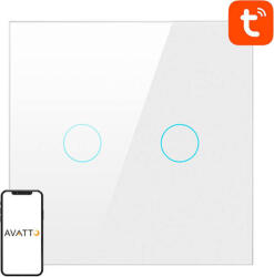 Avatto ZigBee Avatto érintőkapcsoló LZTS02-EU-W2 Dupla semleges TUYA (fehér) (LZTS02-EU-W2) - blacktip