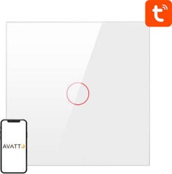 Avatto ZigBee Avatto érintőkapcsoló ZTS02-EU-W1 Single TUYA (fehér) (ZTS02-EU-W1) - blacktip