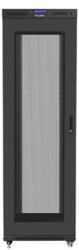 Lanberg FF01-8242-23BL 19" 42U SZÉL: 800mm MÉLY: 1200mm MAG: 2127mm lapraszerelt LCD hálós fémajtós fekete rack szekrény (FF01-8242-23BL)