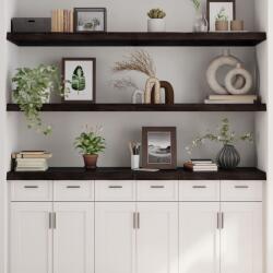  Sötétbarna kezelt tömör tölgyfa fali polc 180 x 60 x (2-6) cm (243485)