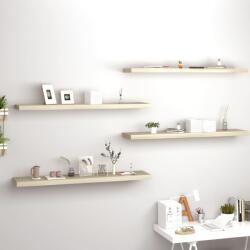  4 db tölgyszínű mdf fali polc 120 x 23, 5 x 3, 8 cm (29821)