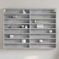 Betonszürke szerelt fa vitrinszekrény 100 x 8, 5 x 75 cm (252183)