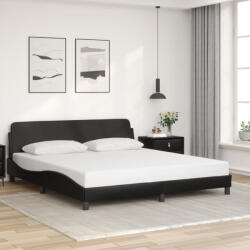 vidaXL Ágykeret - Fekete Műbőr - 180x200 cm (VD373238)