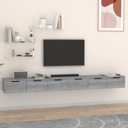  2 db szürke sonoma színű szerelt fa faliszekrény 102x30x20 cm (77924)