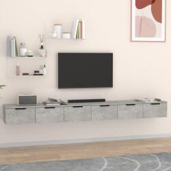  2 db betonszürke szerelt fa faliszekrény 102 x 30 x 20 cm (77921)