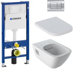 Geberit Rezervor WC incastrat + vas WC + capac, set Geberit Delta 30 118.351. 21.1, clapeta actionare inclusa (30 118.351.21.1)
