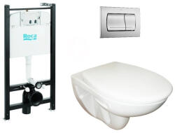 Roca Set Vas WC suspendat cu rezervor incastrat, clapeta si capac Roca Adele 36x52 cm evacuare orizontala (A893104231)