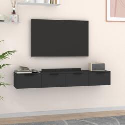 2 db fekete szerelt fa faliszekrény 68 x 30 x 20 cm (175783)